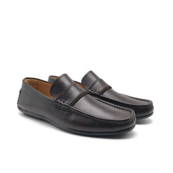 MO1746 Mocassin en Cuir Marron Foncé
