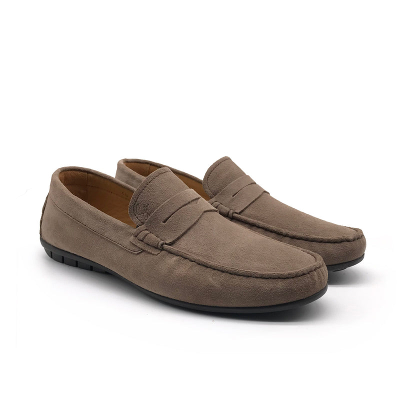 1051 Mocassin en Cuir Daim  Beige