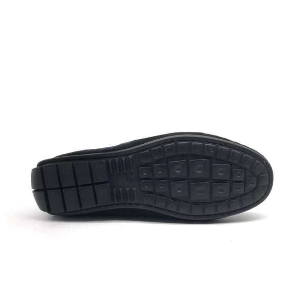 1051 Mocassin en Cuir Daim Bleu