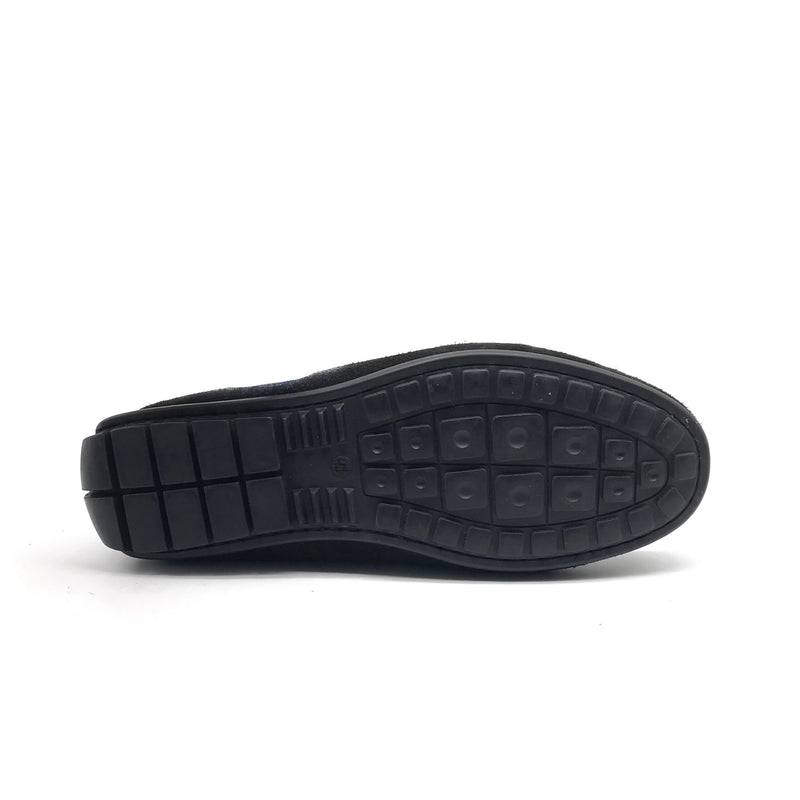 1051 Mocassin en Cuir Daim Bleu
