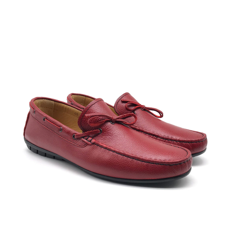 1047 Mocassin en Cuir Bordeaux