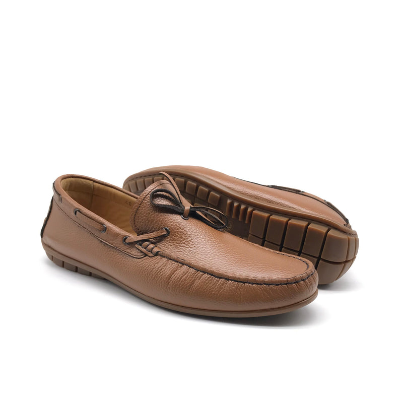 1047 Mocassin en Cuir Marron Claire
