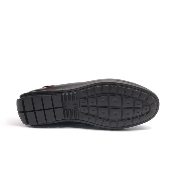 01047 Mocassin en Cuir Bleu