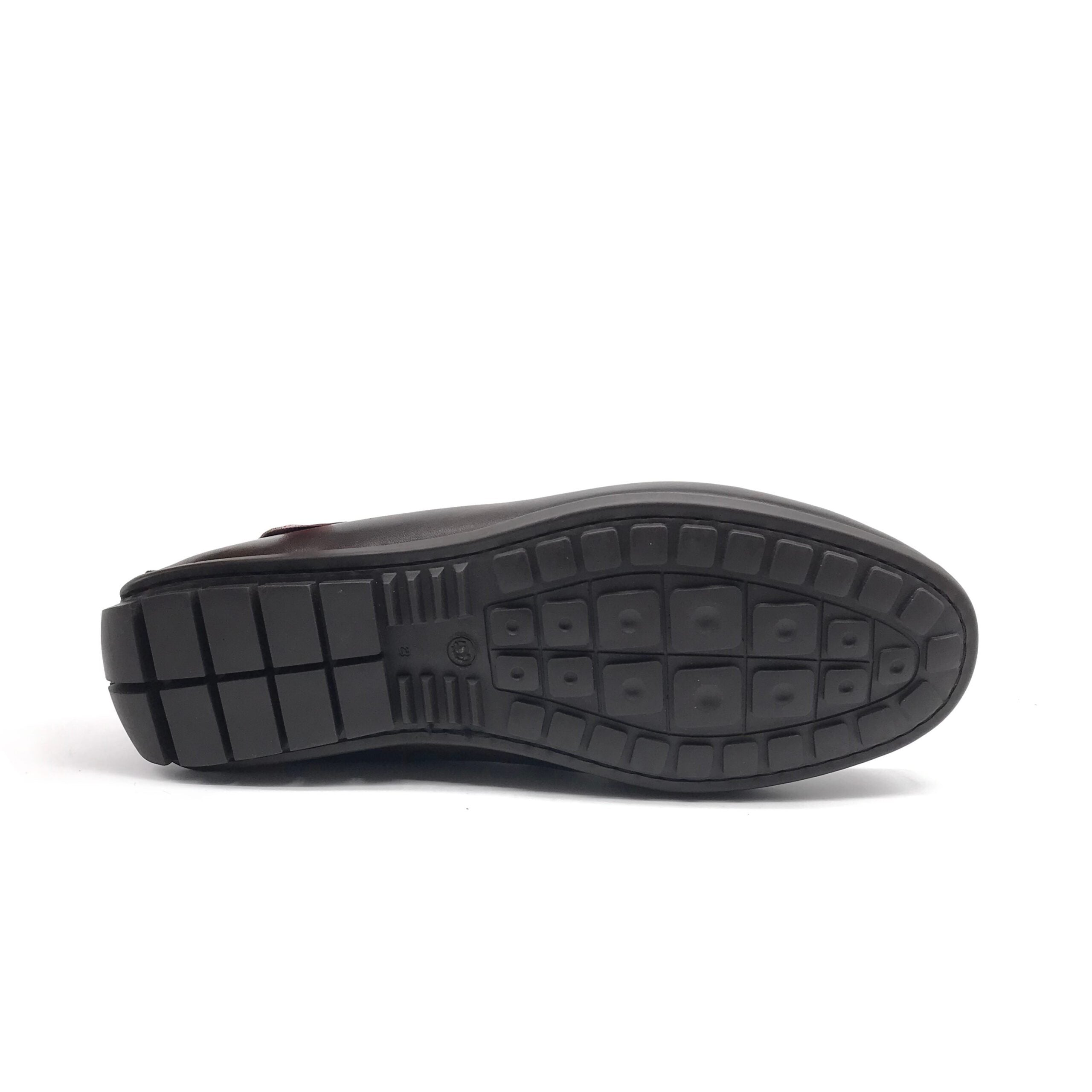 01047 Mocassin en Cuir  Marron Foncé