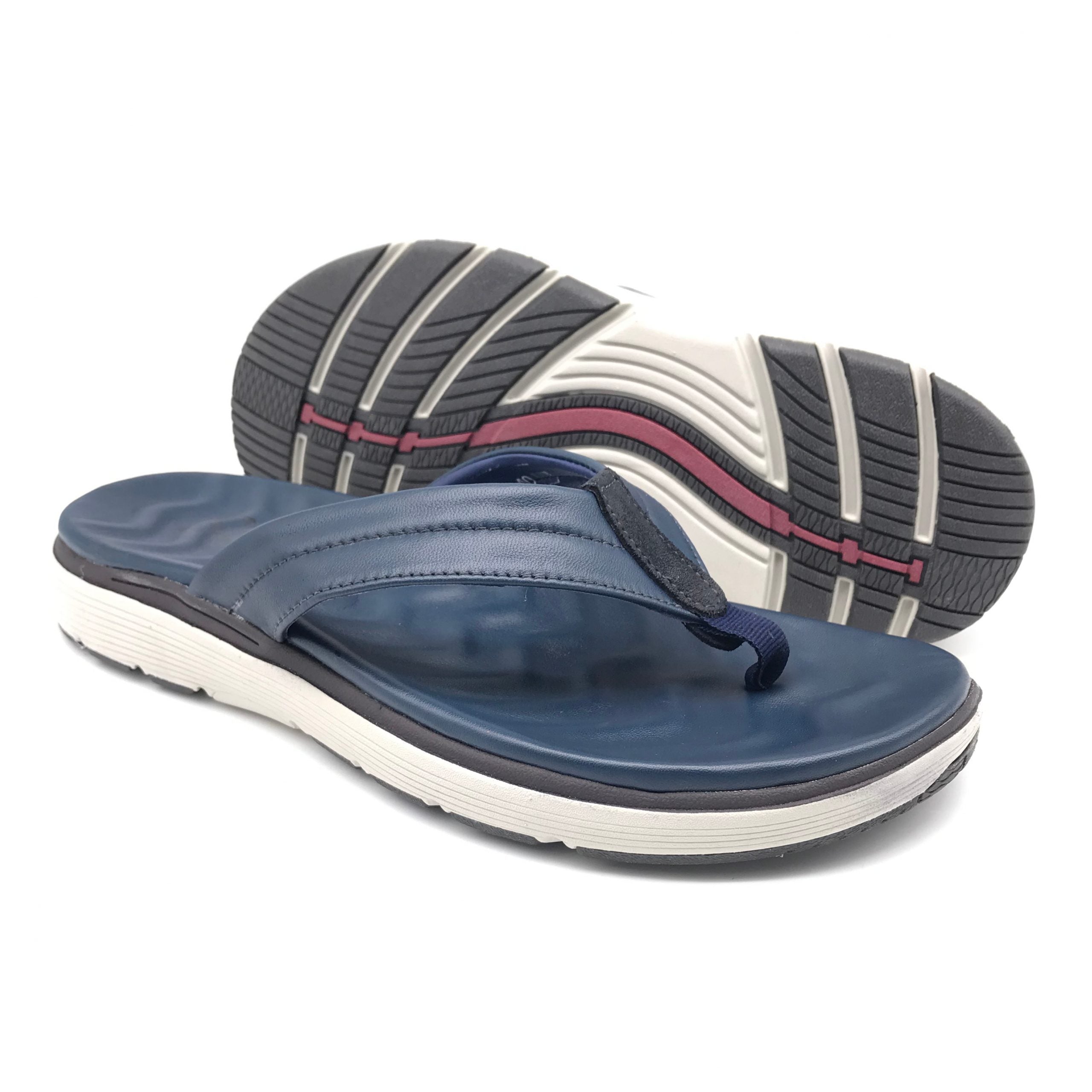 113 Sandale en Cuir 1ère Qualité Bleu