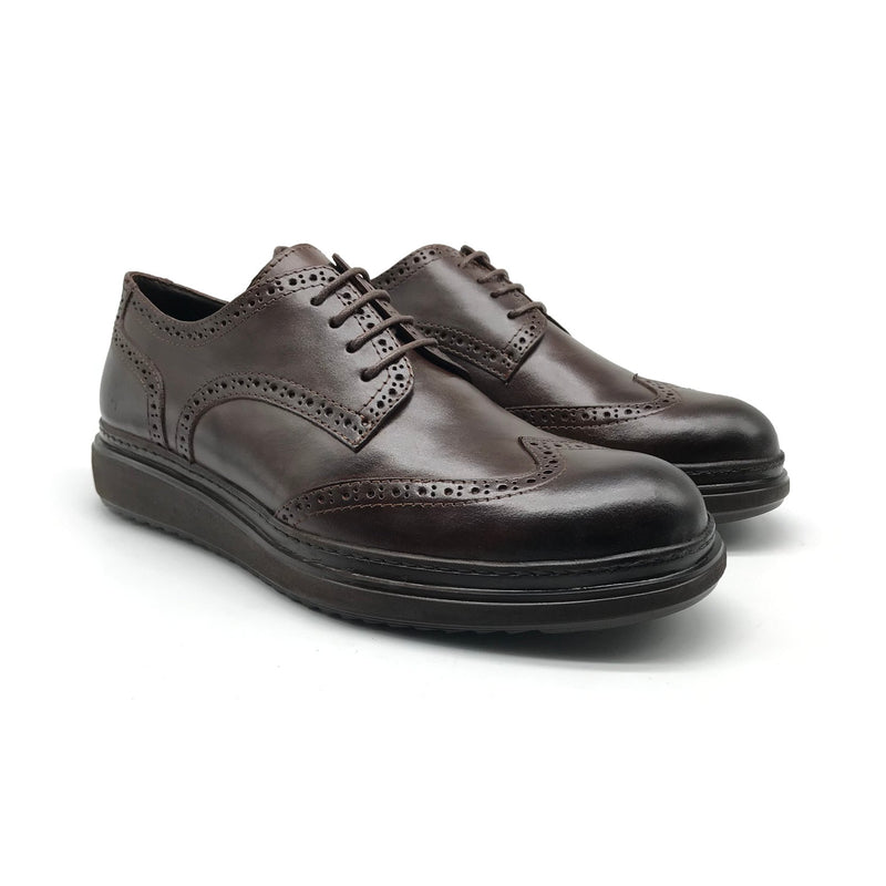 327 Chaussure Classe en Cuir Marron Foncé